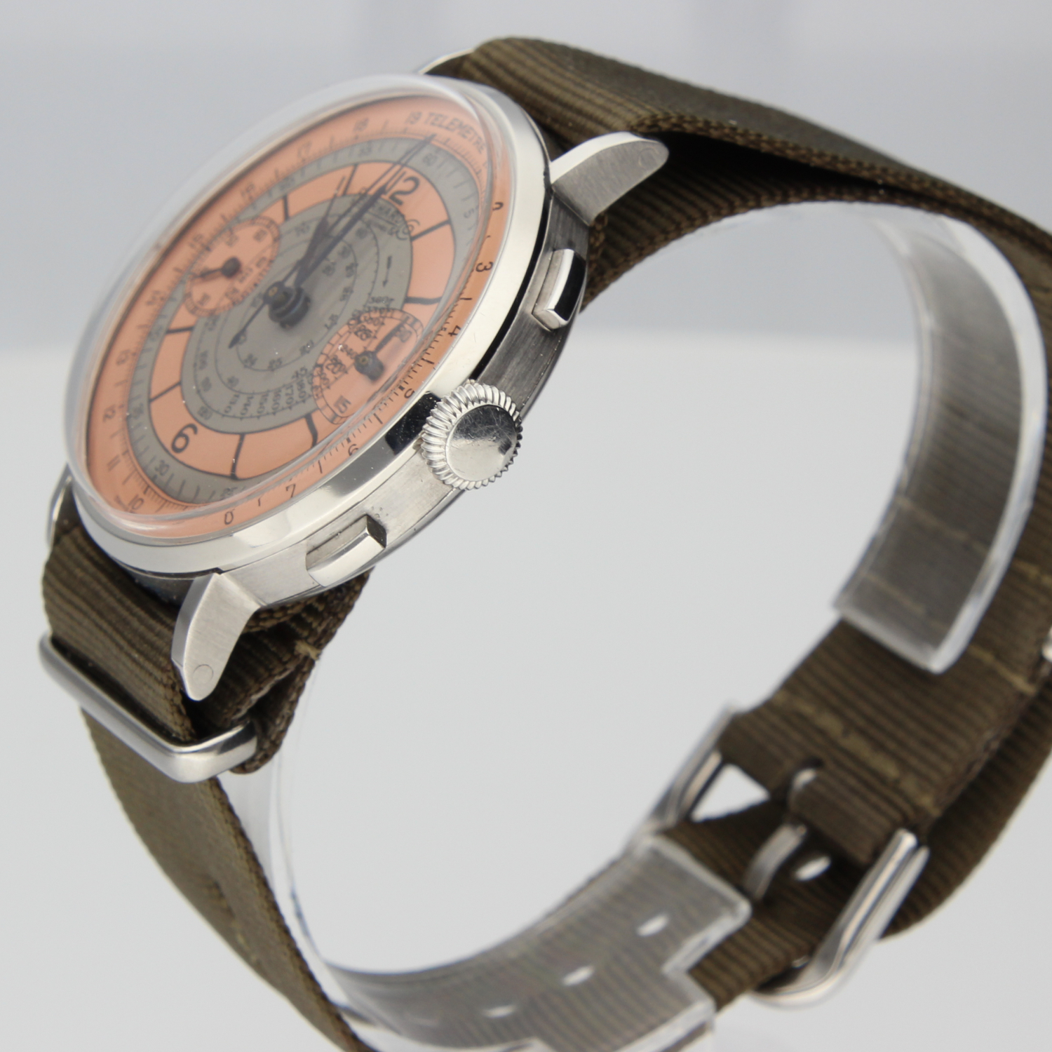 Eberhard Co. Extra Fort Salmon Telemetre Dial RARE